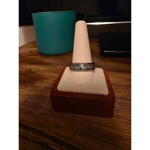 New Stainless-Steel Blue & Gold Dragon Detailed Ring/Band Size 12